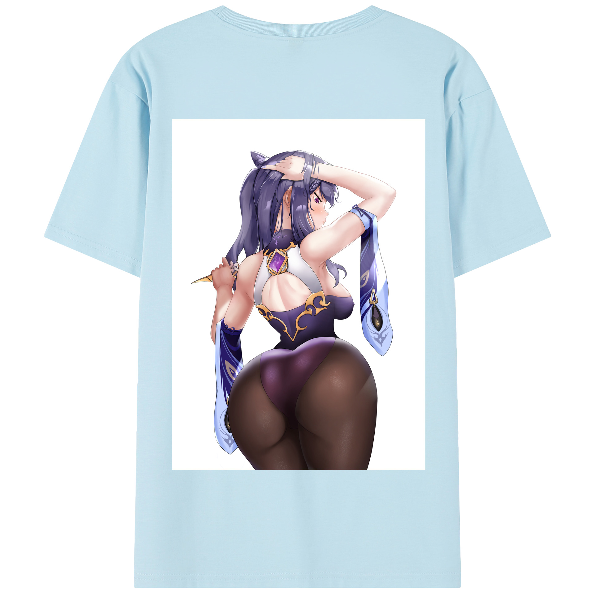 げんし神 刻晴 こくせい genshin Kokusei 綿100％半袖Tシャツ（背面プリント）